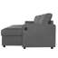 Canapé modulaire de 103,9 po avec deux chaises longues de rangement et quatre ports USB-418287271