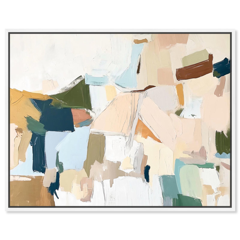 Pastel Mixture Canvas Modern Abstracts par , Cadre blanc, H 21 po x l 25 po