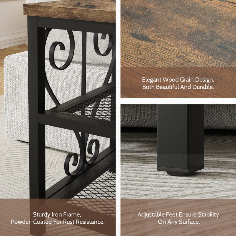 Wooden Storage Bench With Shoe Rack