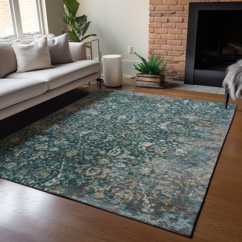 Machine Washable Indoor/Outdoor Jadiel ACN2359 Traditional Rug, Rectangle 10' x 14'