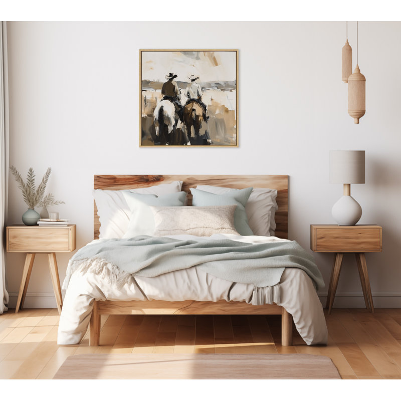 «Abstract Cowboy», art mural encadré sur toile, Naturel