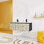 Meuble-lavabo mural 48 po avec lavabo en céramique et porte d'armoire à fermeture en douceur 48 po