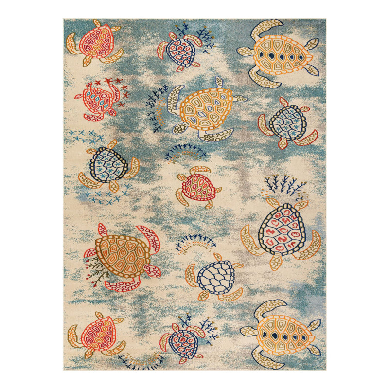 Tapis beige à motif animalier Vargas, Rectangle 10 pi x 13 pi 1 po