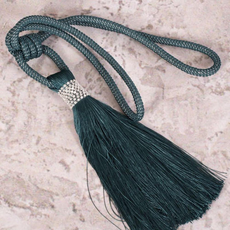 Brazil Fabric 10cm Curtain Tieback, Blue/Green