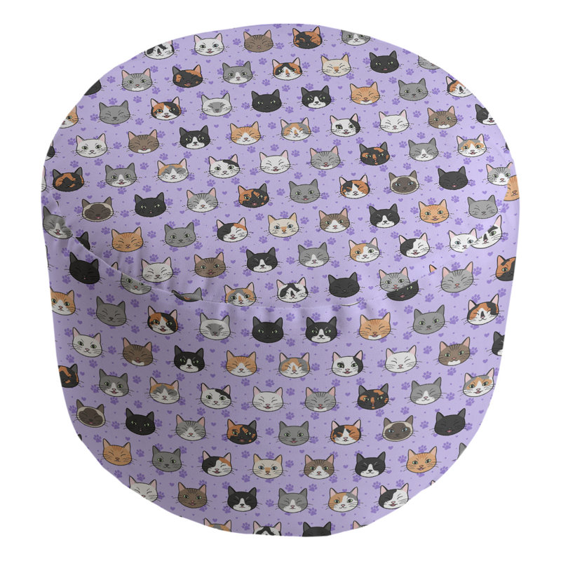 Repose-pieds cubique pour chat kitty Kitterman, Mauve / gris / noir