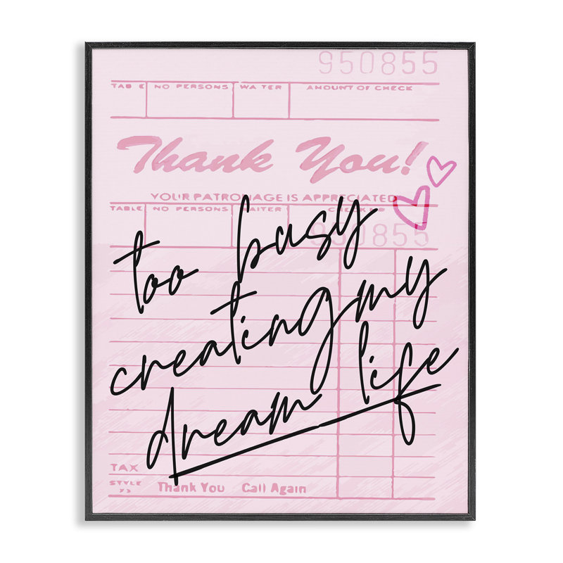Too Busy créateur de rêve, art giclée encadré, design par Lil 'Rue, H 14 po x l 11 po, Giclée encadrée noir minuit
