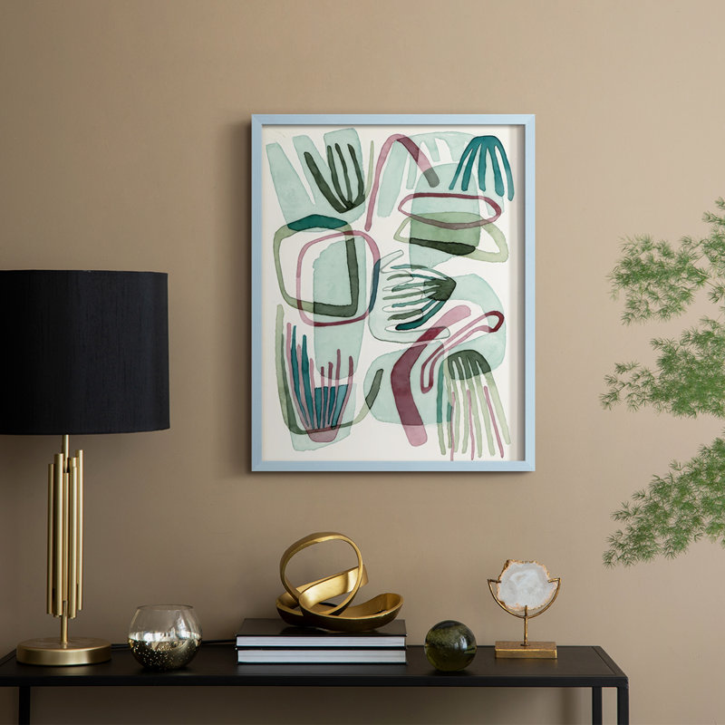Sea Abstract II Framed Print - Solid Wood, Blue