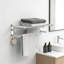 Barre à serviettes ajustable en acier inoxydable pour fixation murale dans la salle de bain - pas d'adhésif ou d'installation à vis - Porte-serviettes de douche extensible pour la cuisine - Porte-serviettes multicouche