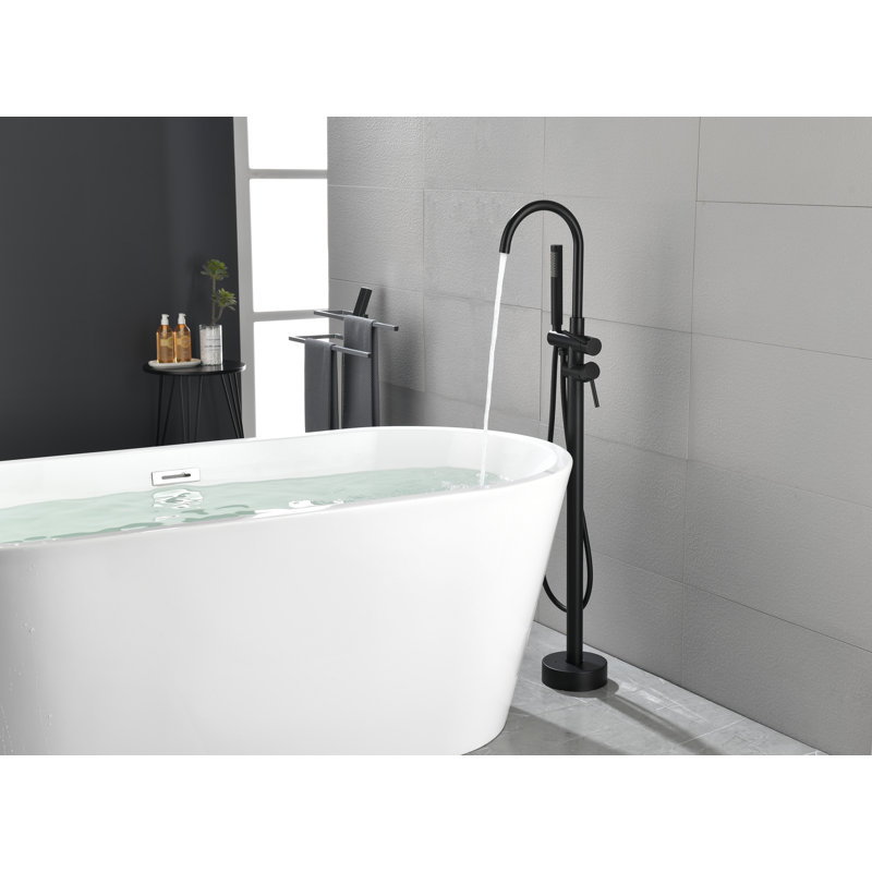 Robinet de baignoire sur pattes à 2 poignées avec inverseur