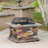 28" Concrete Wood Burning Outdoor Fire Pit Table With Lid-82488364