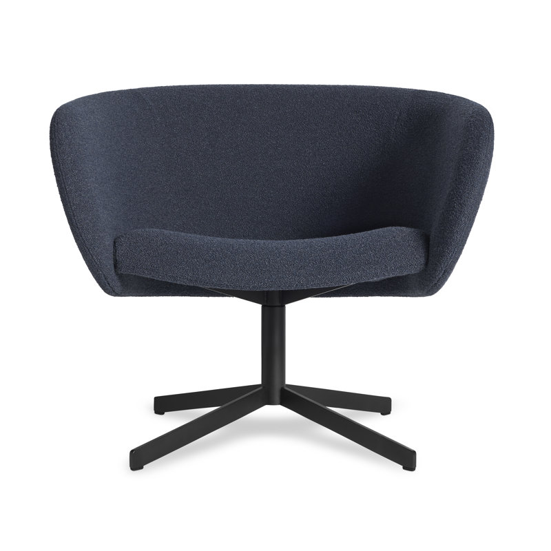 Close Encounter Swivel Barrel Chair, Elora Navy Viscose 