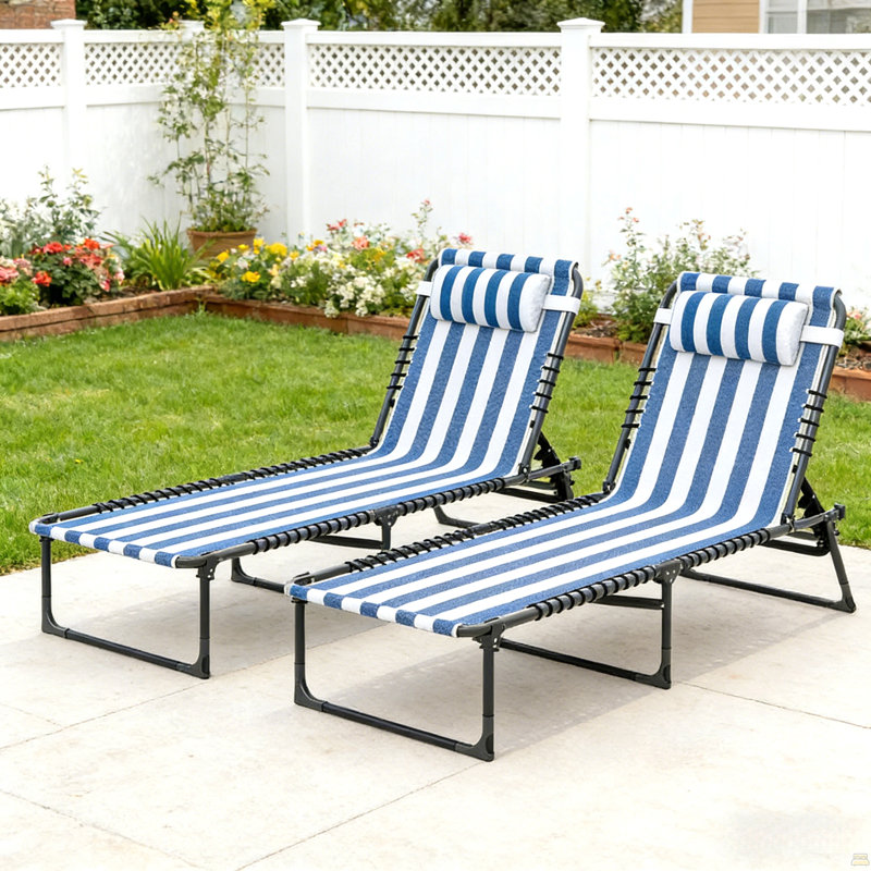 2 chaises d'extérieur, 2 chaises pliantes, 2