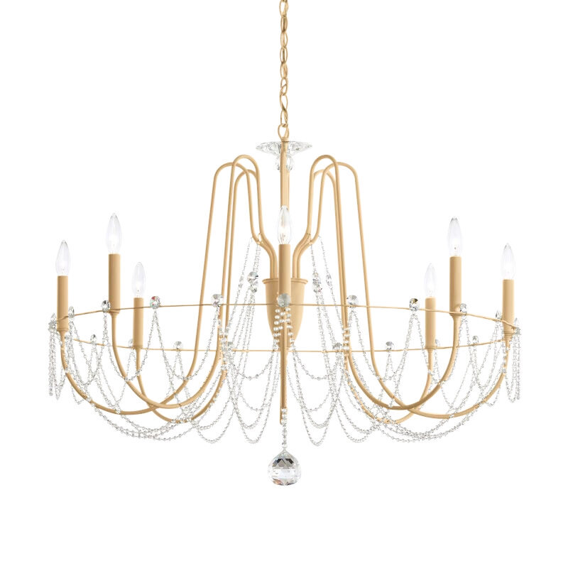 Esmery 8 - Light Chandelier, Clear Heritage Crystal, Heirloom Gold