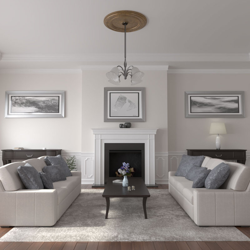 Médaillon de plafond Endurathane Galveston, DE 51 po x P 3 5/8 po x P 3 3/8 po (convient aux auvents jusqu'à 5 7/8 po), fini craquelé Americana peint à la main