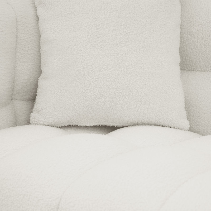 Upholstered Sofa, 28" H x 80" W x 29" D, White 100% Polyester