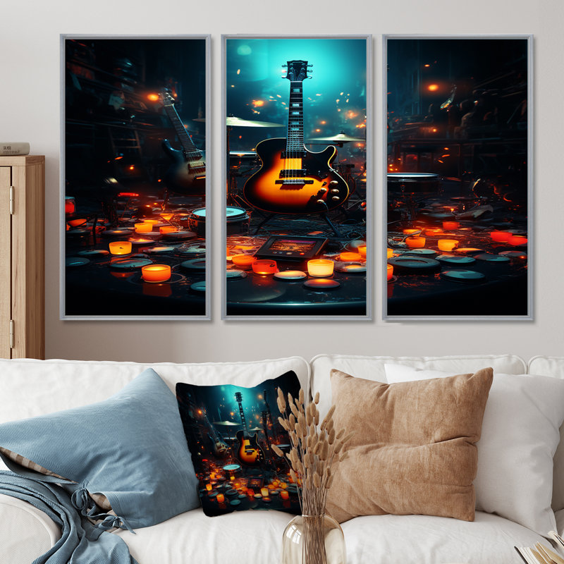 Casanova - Ensemble d'art mural musical, H 40 po x l 60 po x P 1 po, Encadrement argenté