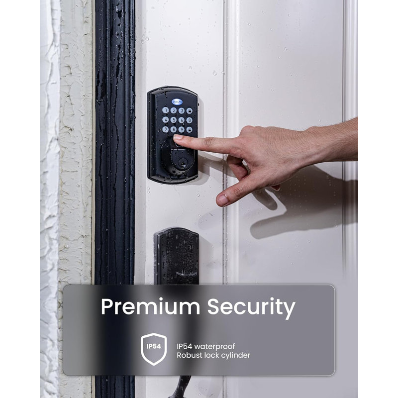 Desloc Fingerprint Keyless Entry Door Lock With Touchscreen And Transitional Handle Set