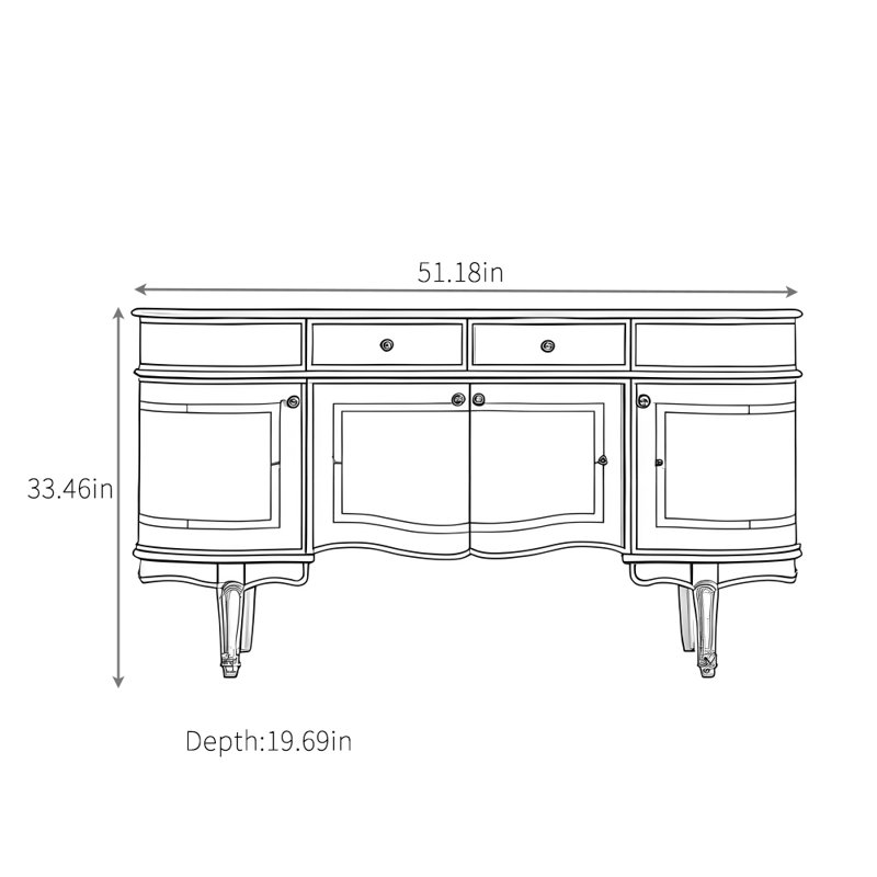 Small-Sized Apartment Minimalist Sideboard