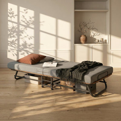 Lit pliant en mousse viscoélastique avec roues verrouillables l 31 po x P 75 po x H 14 po Jix Living