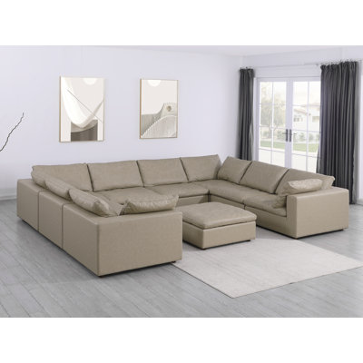 Vensey 9-Piece Sectional  Upholstered In Top-Grain Italian Leather
