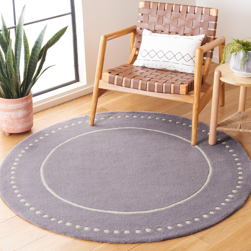 Cruz Hand Tufted Wool Solid Color Rug, Round 5'