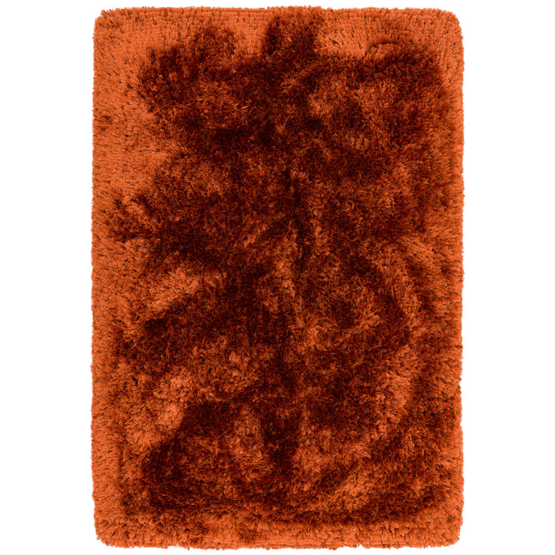 Plush Deep Pile Shaggy Rust Rug, Rectangle 200 x 300cm