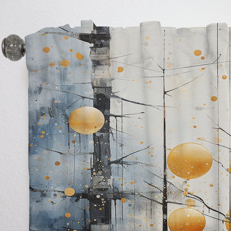 Bexton Abstract Towers Of Specks III - Industrial Velvet Curtain - Room Darkening - 1 Panel, 52" W x 84" L
