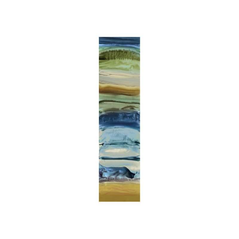 Stratum IV Print by Sonia Noir, Encaustic Gel - Horizontal, 48" H x 12" W x 1.5" D