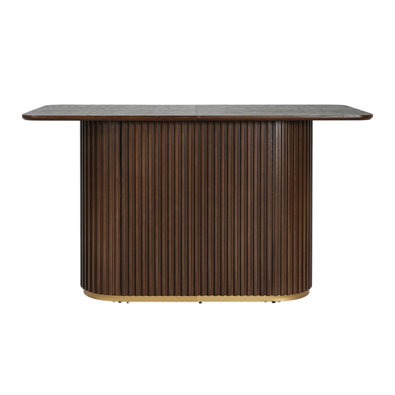 Table de comptoir 63 po Mid-Century, Brun