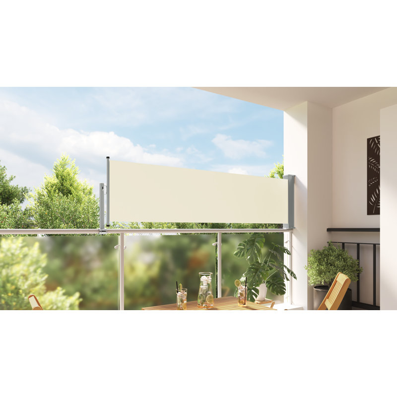 Auvent de patio rétractable en polyester, H 31,5 po x l 118,1 po