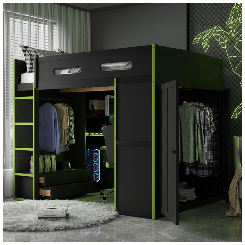 Lit pour chambre à coucher, Vert