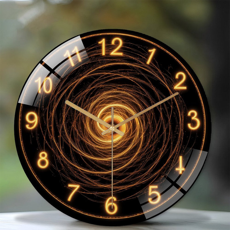 Horloge murale en or 12 po