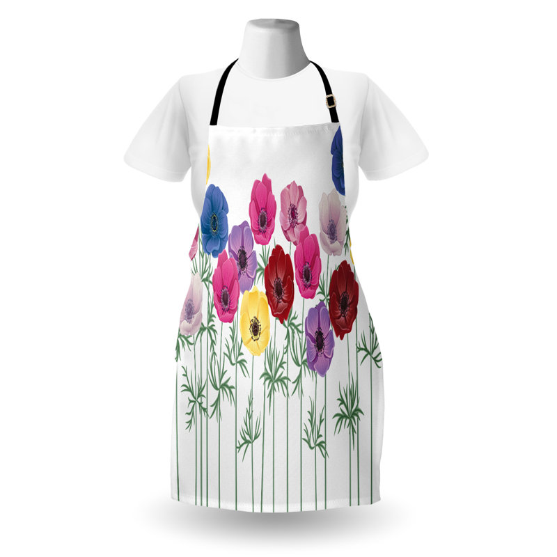 East Urban Home Anemone Flower Apron Unisex, Blooming Summer, Adult Size, Multicolor