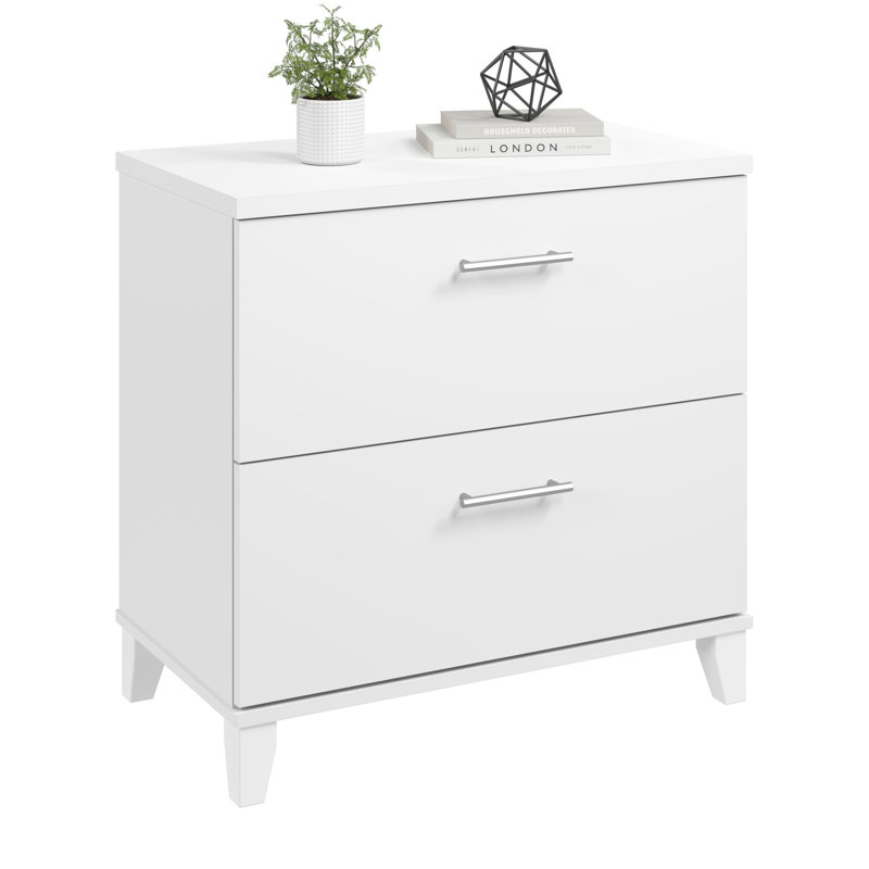 2 Drawer Lateral File Cabinet in White, White