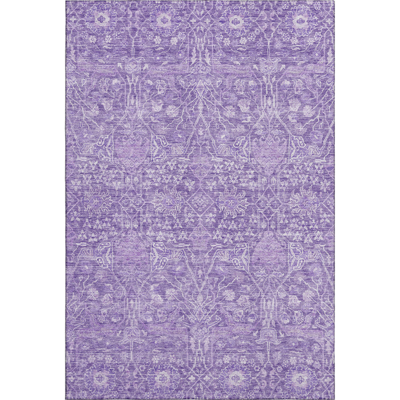 Premium Machine Washable Ducote AMF1133 Global Rug, Rectangle 10' x 14'