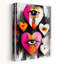 Vibrant Street Art Hearts Abstract Modern Wall Art Print 1 Piece Wrapped Canvas Wall Art-883960468