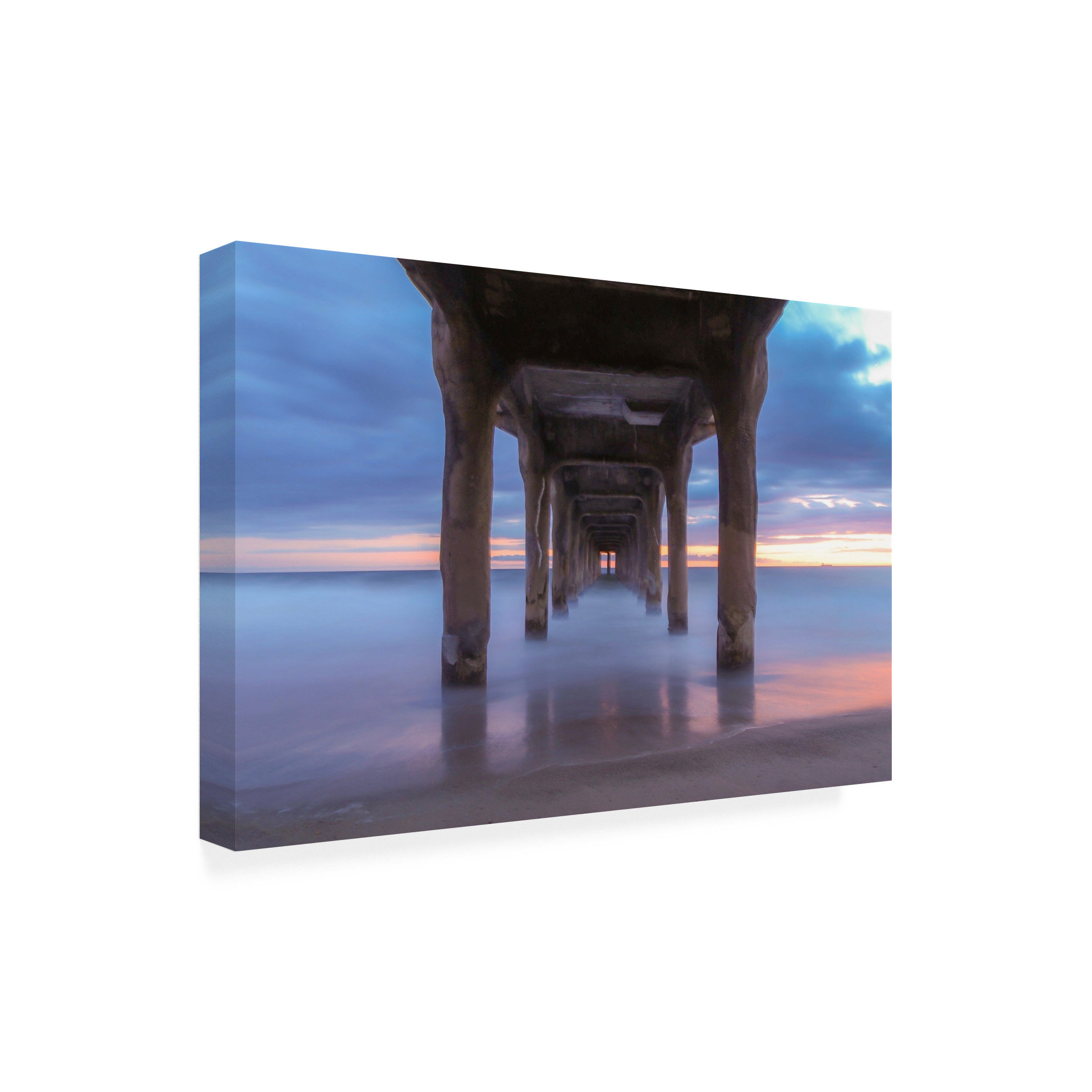 Highland Dunes Wrapped Canvas Wall Art - Jeff Poe Photography 'Pier and ...