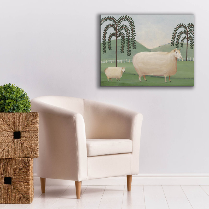 «Folk Farm I» par Regina Moore, H 26 po x l 34 po x P 1,5 po
