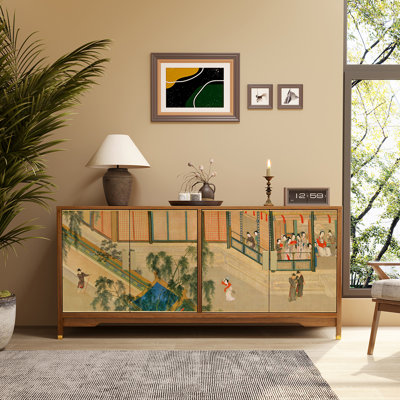New Chinese-style retro solid wood sideboard