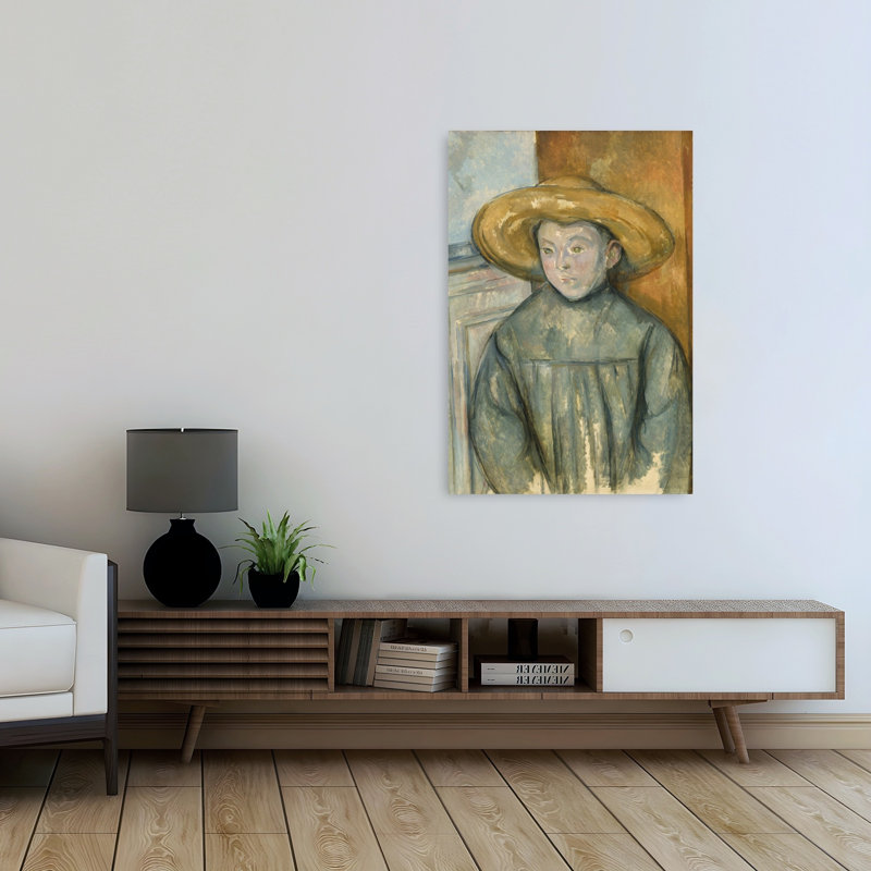 Garçon au chapeau de paille, 1896, impression d'art abstrait contemporain, portrait mural, H 48 po x l 32 po