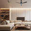 Ventilateur de plafond intérieur / extérieur 52 po Solara, ensemble d'éclairage intégré, ventilateur de plafond avec lumière et télécommande - noir mat-904751274-904751268