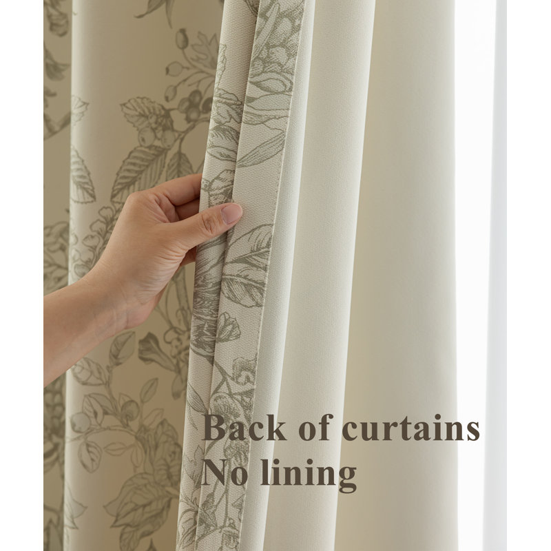 Ella Room Darkening Curtain Panel Pair, 50" W x 90" L, Warm Ivory/Light Sage with Taupe Tone