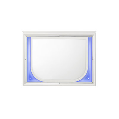 Tarian Pearl White Finish Mirror W/Led