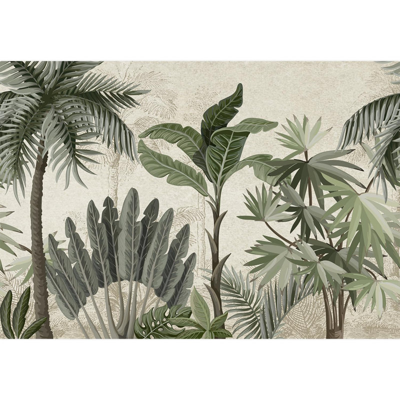 Palmier et fougère Serenity Tropics, L 100 po x l 144 po