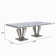 Modern Faux Marble Top Metal Base Dining Table
