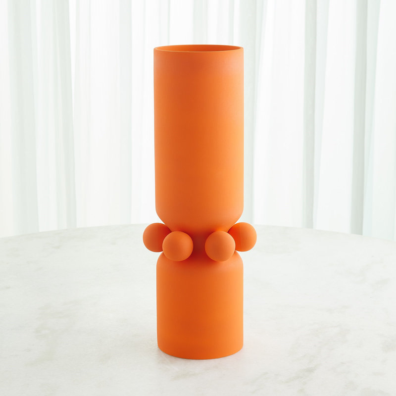 Hera Handmade Ceramic Table Vase, Orange, 20.75" H x 8" W x 8" D