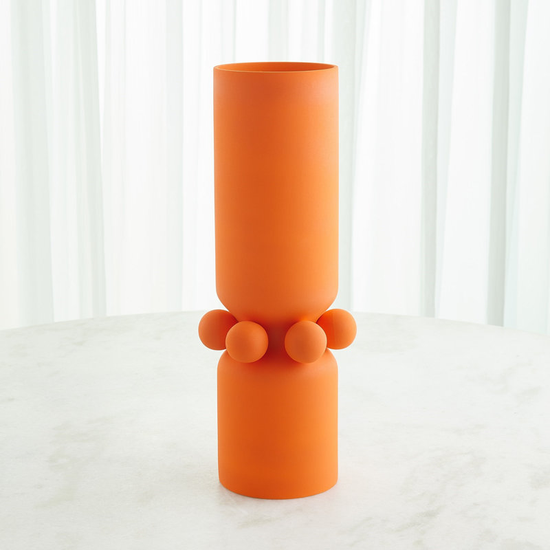 Vase de table en céramique fabriqué à la main Hera, Orange, H 20,75 po x l 8 po x P 8 po