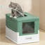 Bac à litière pliable pour chat avec couvercle, résistant aux odeurs avec sortie par le haut et entrée frontale, comprend un tiroir et une pelle à tiroir coulissant, pot à chat portable, vert-2074100254