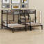 Lit superposé triple en métal avec tablettes de rangement et escalier-1359561117