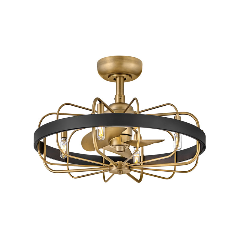 Hinkley Eli LED Fandelier, Gold/Black, Heritage Brass